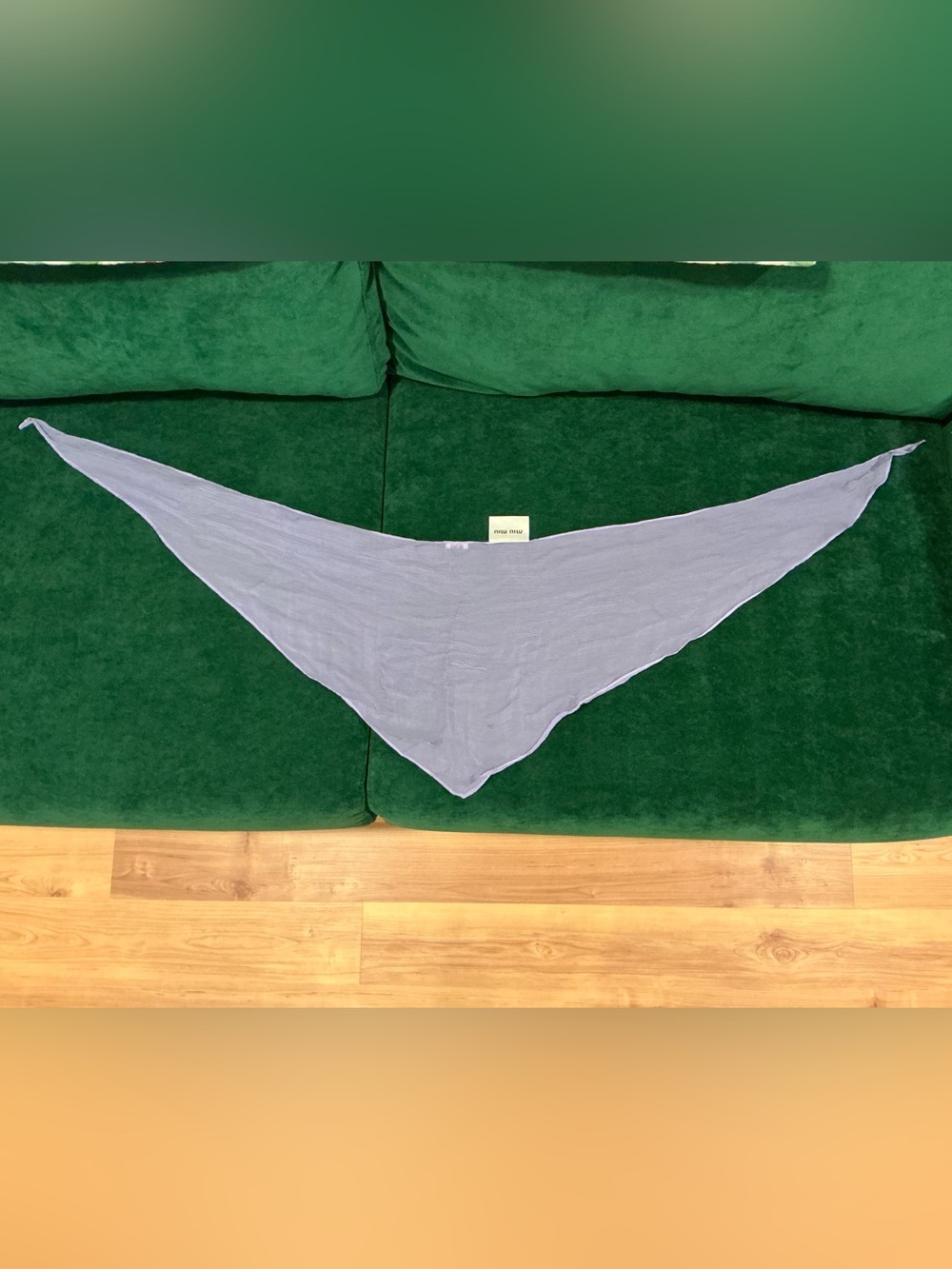 Authentic Miu Miu 2018 Runway Silk Crepe Triangle Scarf